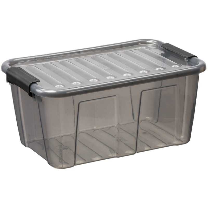 Plast Team boîte de rangement avec couvercle, 8 litres, transparent, empilable
